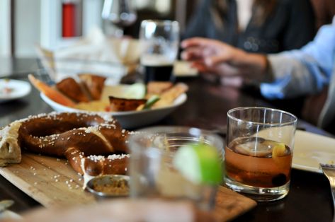 table full of drinks